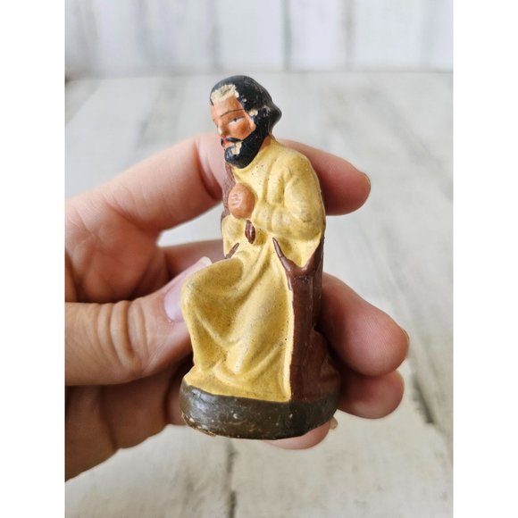 Vintage Germany Shepherd Joseph Nativity village mini Xmas decor - Picture 5 of 7